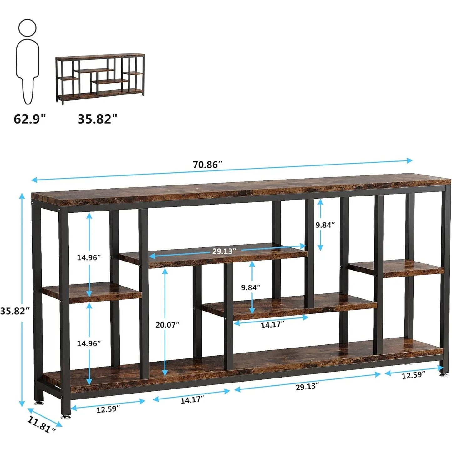 3-Tier Narrow Entryway Hallway Accent Table