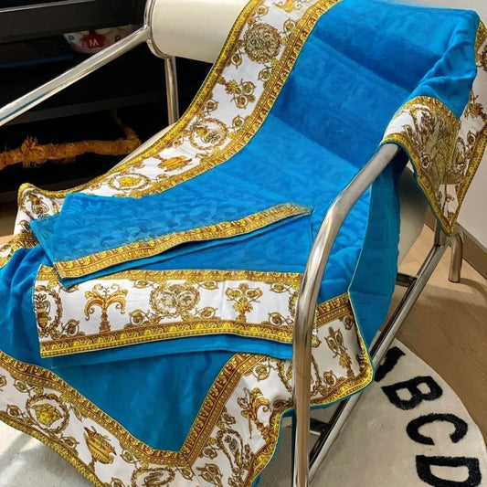 3-Piece Bath Towel Set - Vintage Baroque (Multi-Color)