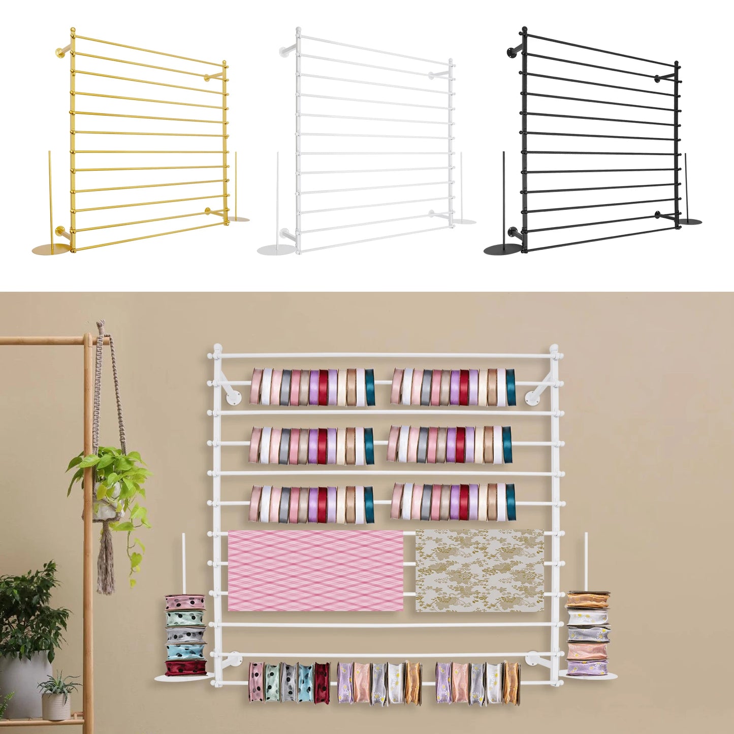 Wrapping Paper Ribbon Holder,12 Rods
