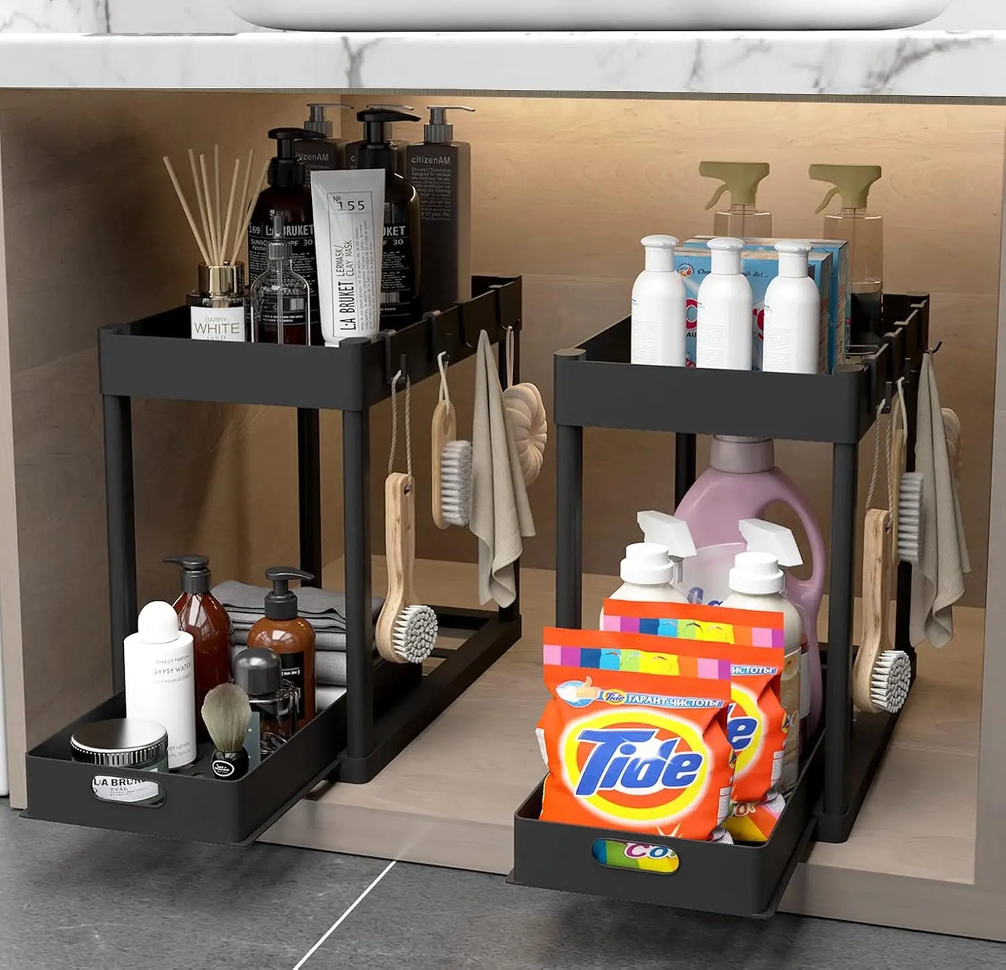 2-Piece Under-Sink Storage Rack Set