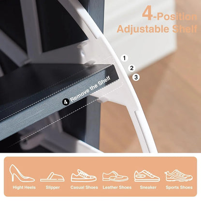 Farmhouse Shoe Storage Organizer w/2 Flip Drawers