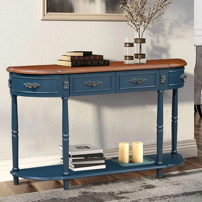 Retro Curved Console Entryway Table