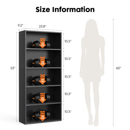6 Tier/63 Inch Wooden Bookcase