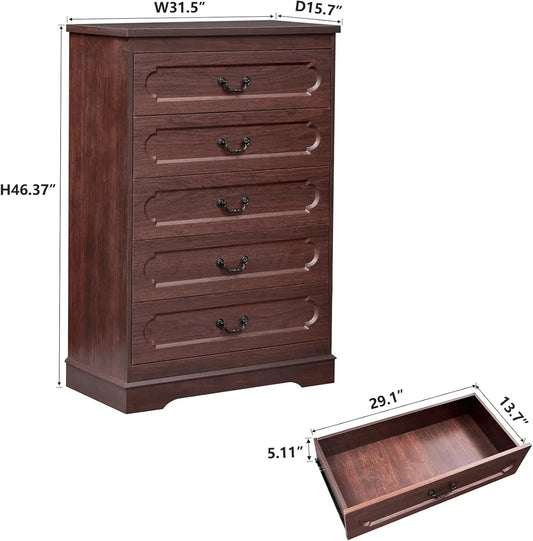 Cherry Wood Farmhouse Dresser for Bedroom