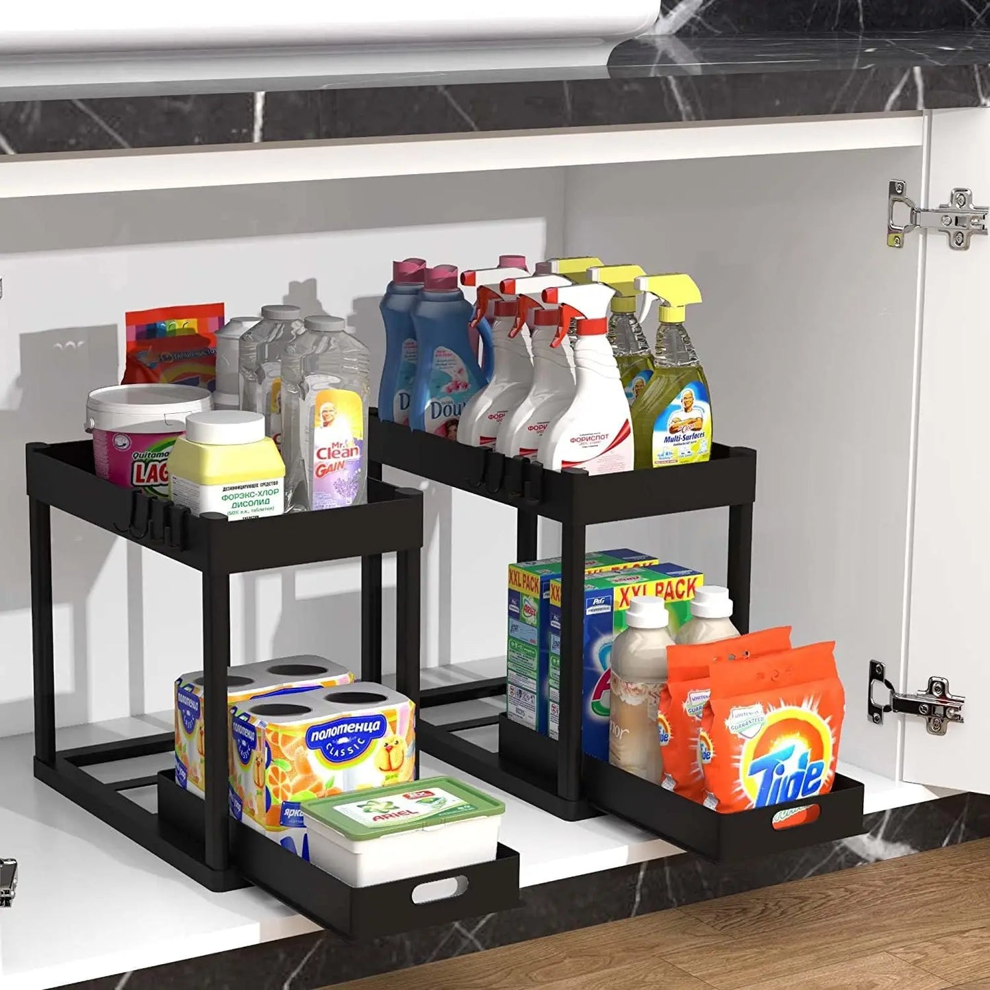 2-Piece Under-Sink Storage Rack Set