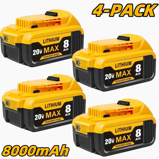 8.0Ah 20V Lithium-Ion Replacement Batteries, Dewalt Cordless Tools