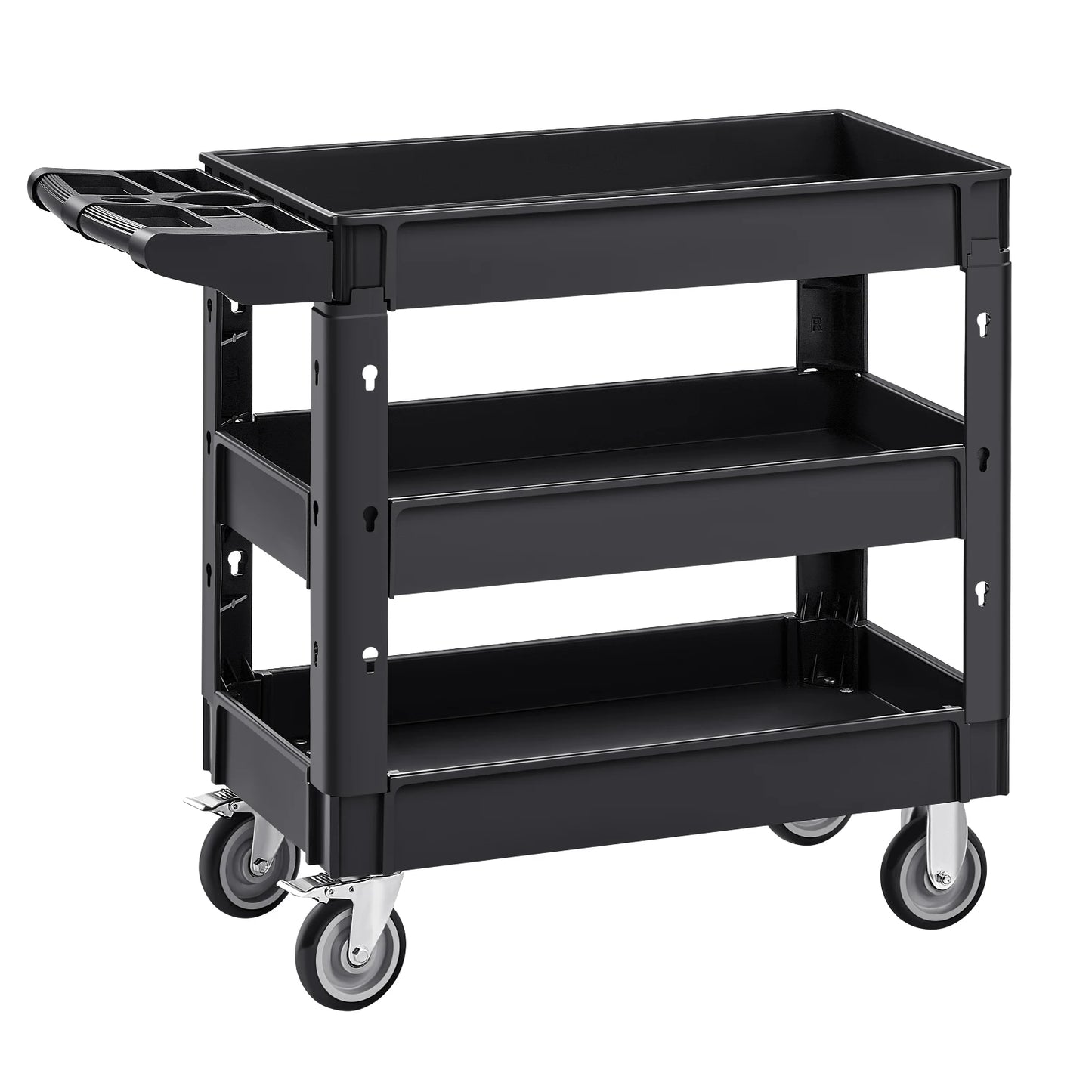 2/3 Shelf Utility Service Cart Dolly w/ 360° Swivel Wheels
