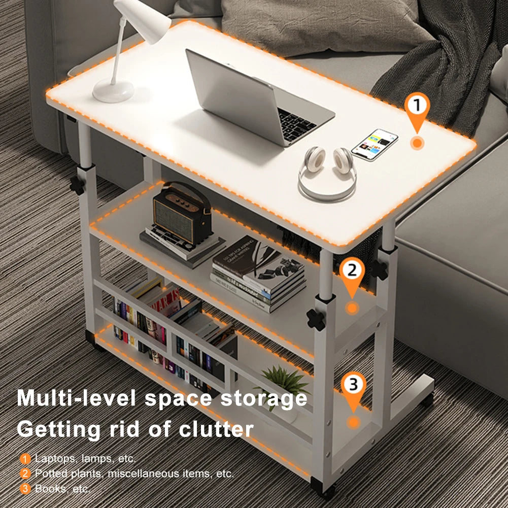 Multi-Layer Adjustable Wooden Computer Desk Workstation