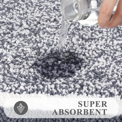 3-Pc Non-slip  Microfiber Shaggy Bath Mat Set
