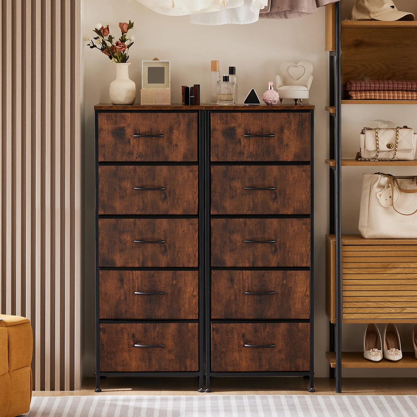 48" Dresser w/ 5 Fabric Drawers