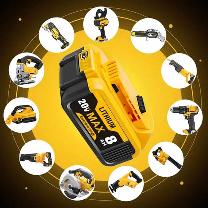8.0Ah 20V Lithium-Ion Replacement Batteries, Dewalt Cordless Tools