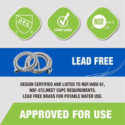 Premium SS Braided 6 FT  Washing Machine Hose