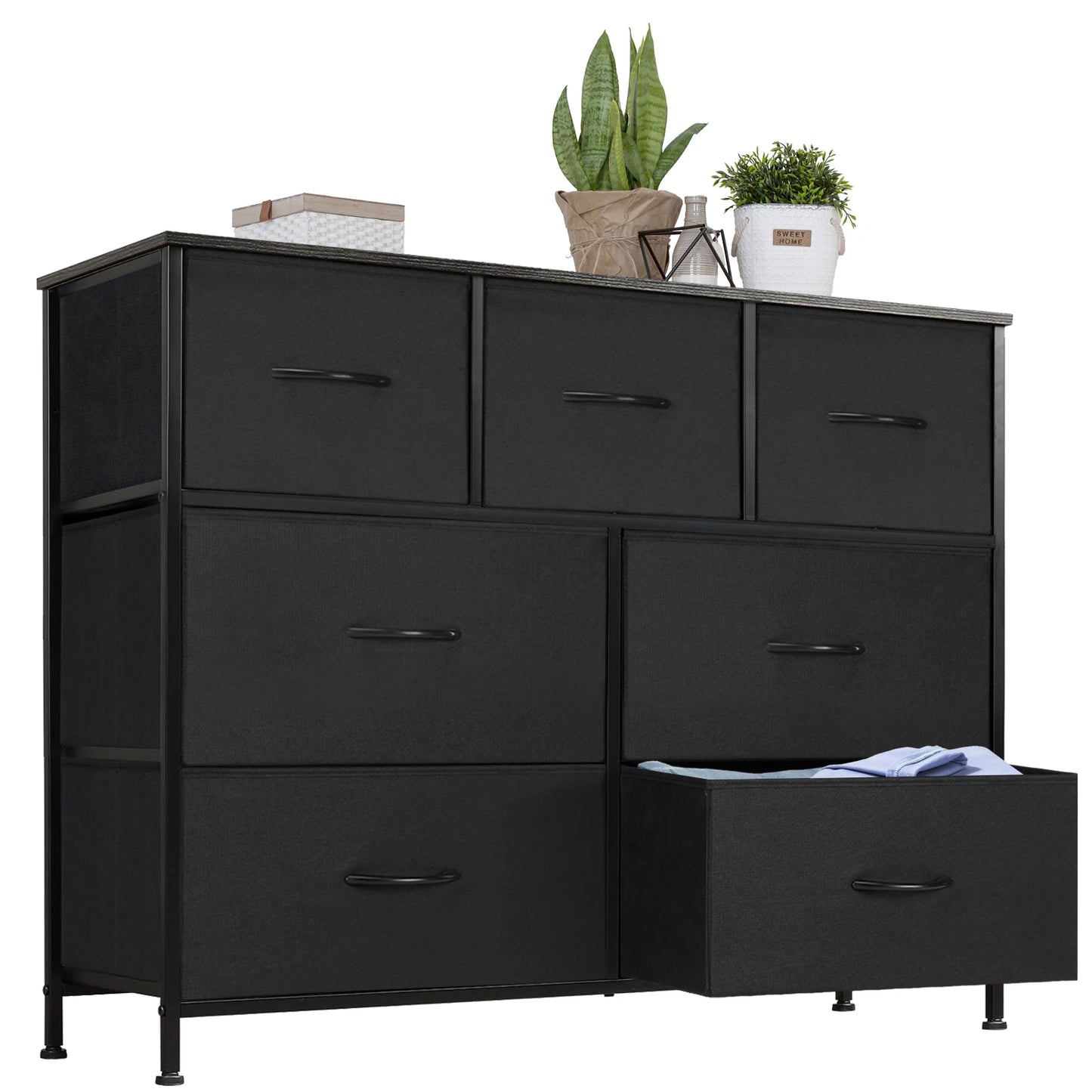 Dresser w/ 7 Fabric Organizer Storage Chest