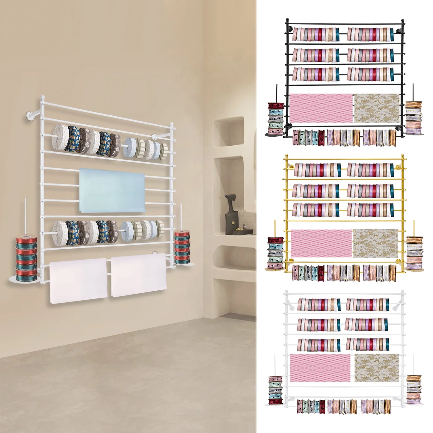 Wrapping Paper Ribbon Holder,12 Rods