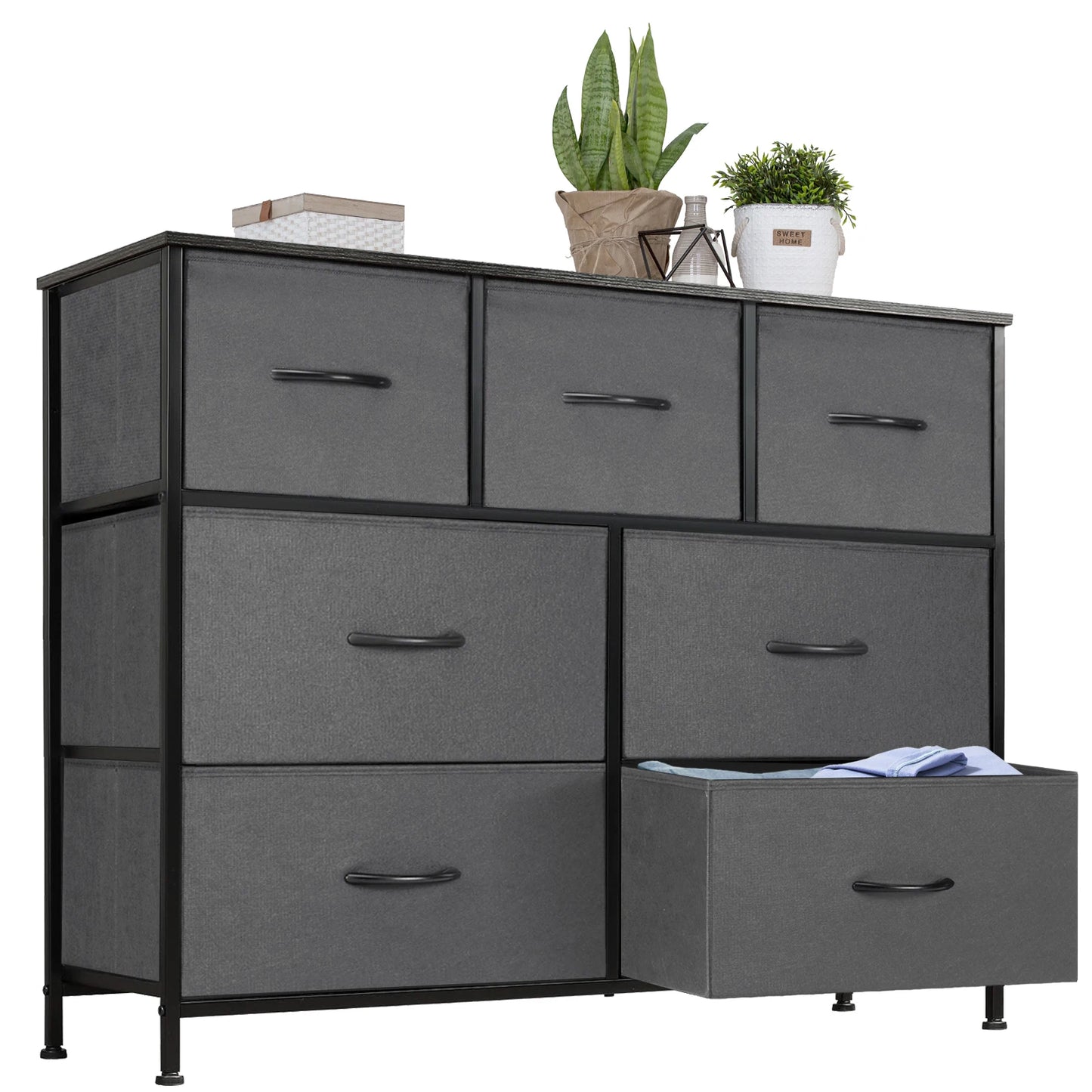 Dresser w/ 7 Fabric Organizer Storage Chest
