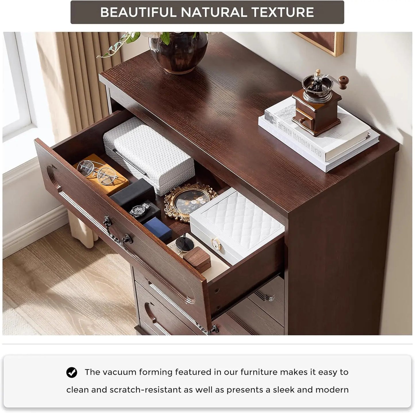 Cherry Wood Farmhouse Dresser for Bedroom