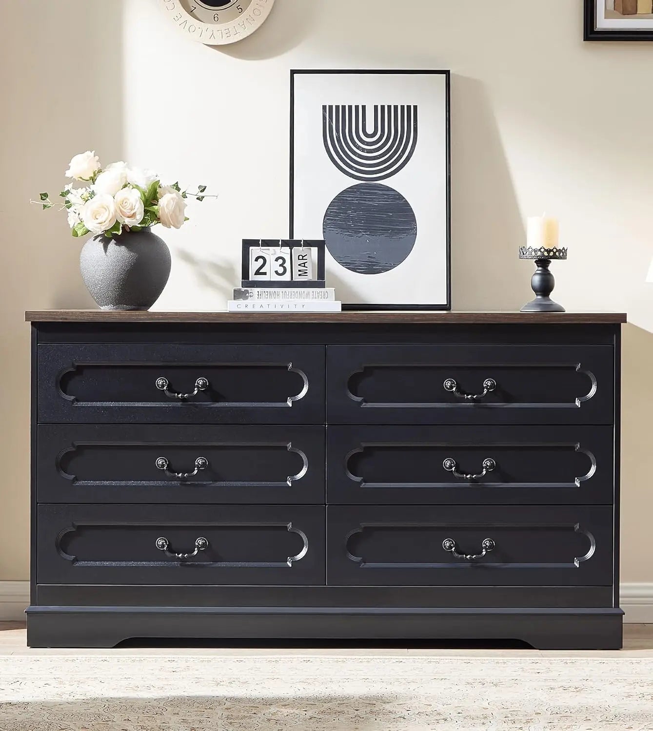 Cherry Wood Farmhouse Dresser for Bedroom