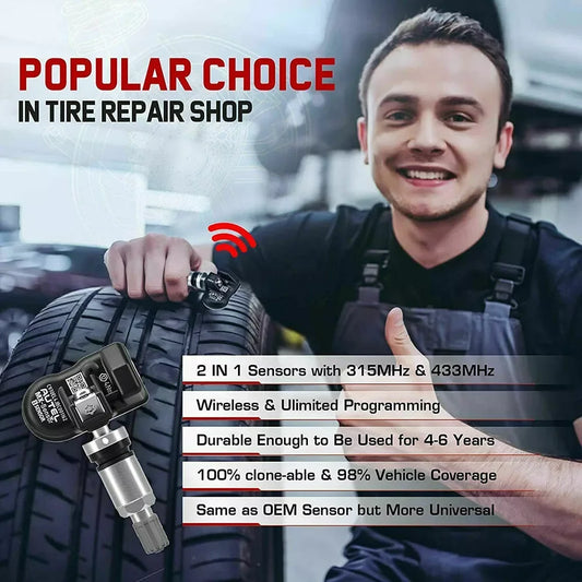 2in1 Tire Pressure Monitoring Programmable Sensors