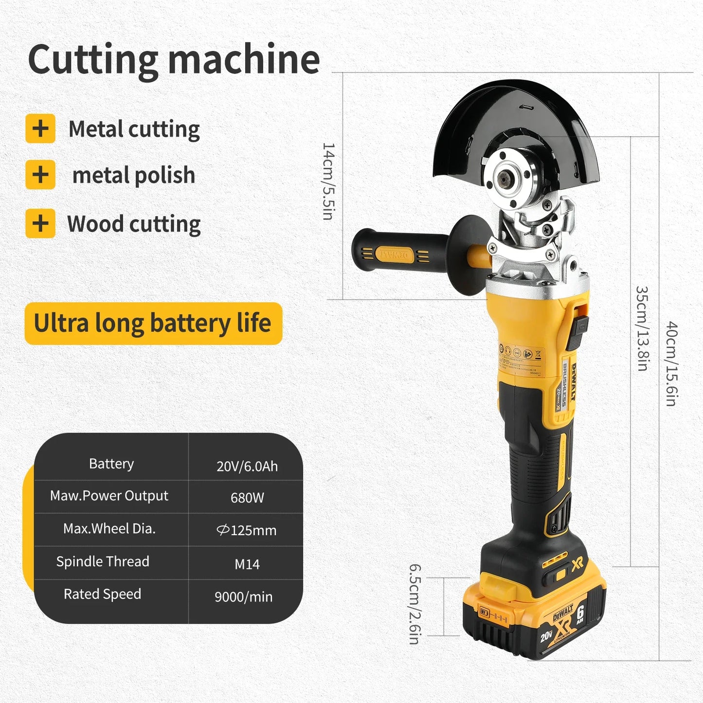 18V Lithium - Powered Brushless Angle Grinder