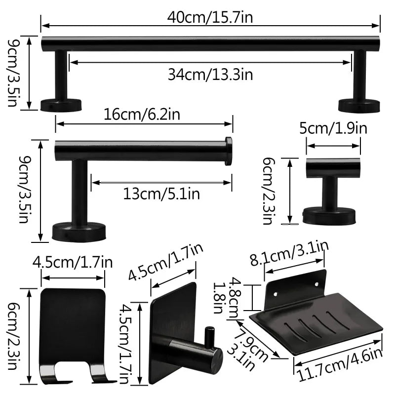 Bathroom Hardware 7Pcs Bathroom Set, 5 color variations!