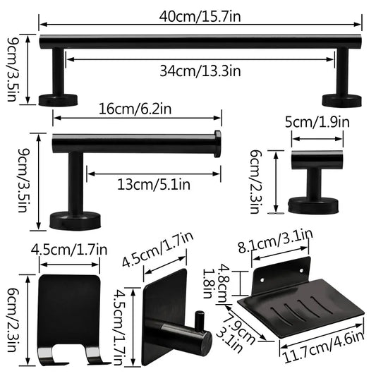 Bathroom Hardware 7Pcs Bathroom Set, 5 color variations!