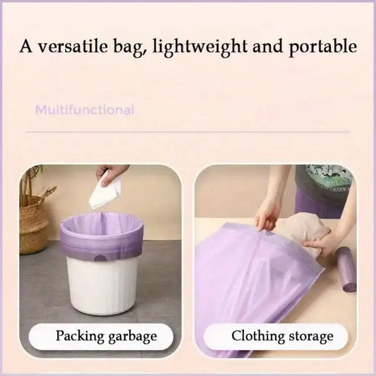 100pcs  Purple Drawstring Trash Bags,