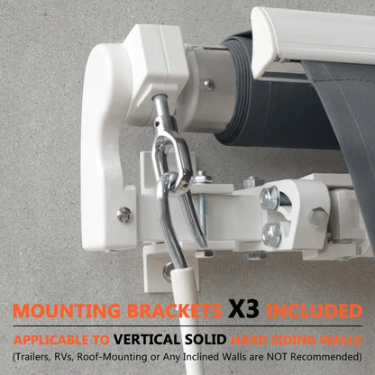 12x10 FT Manual Retractable Outdoor Patio Awning