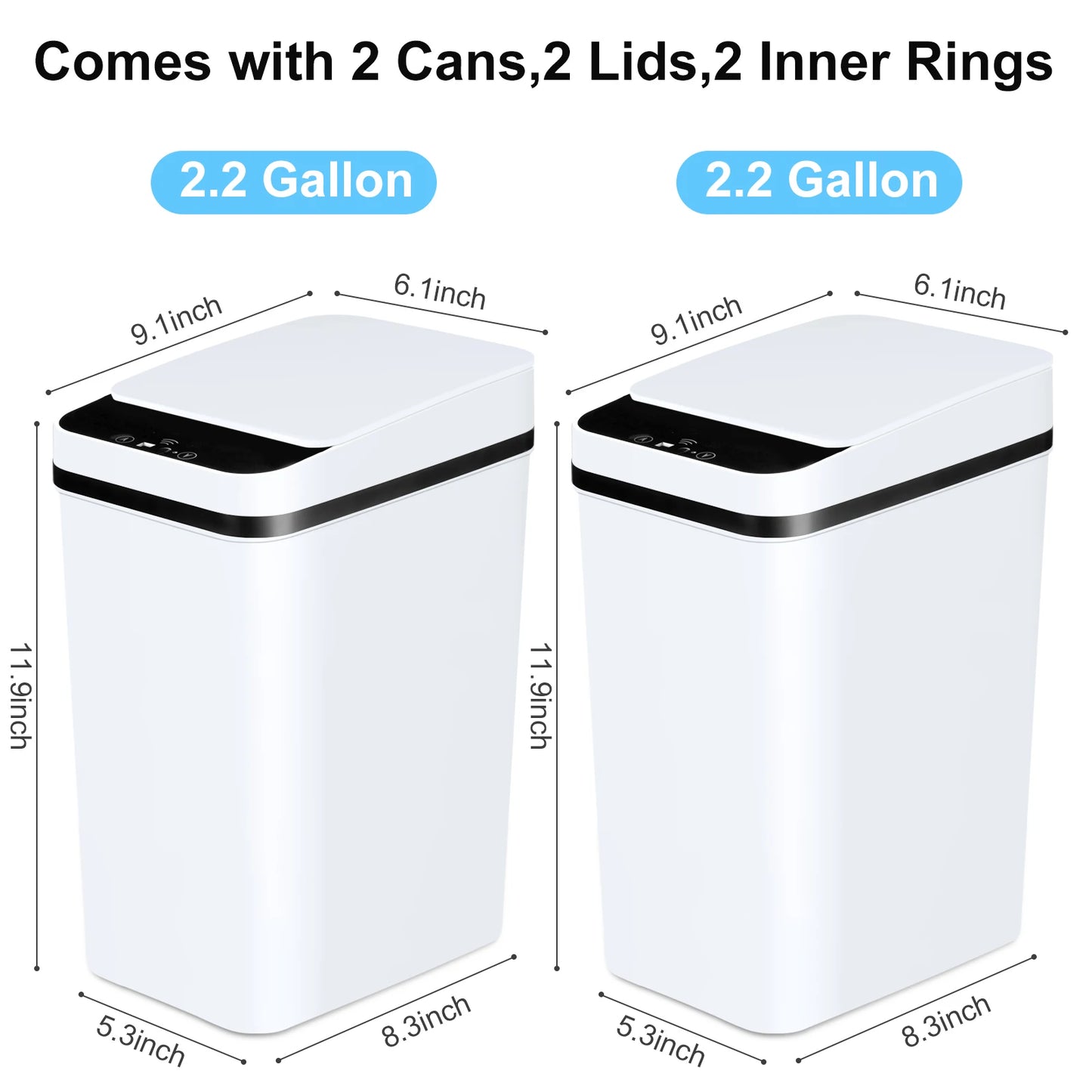 2 PK 12L Automatic Bathroom  Trash Cans