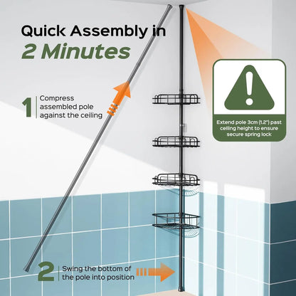4-Tier Adjustable Pole Shower Caddy