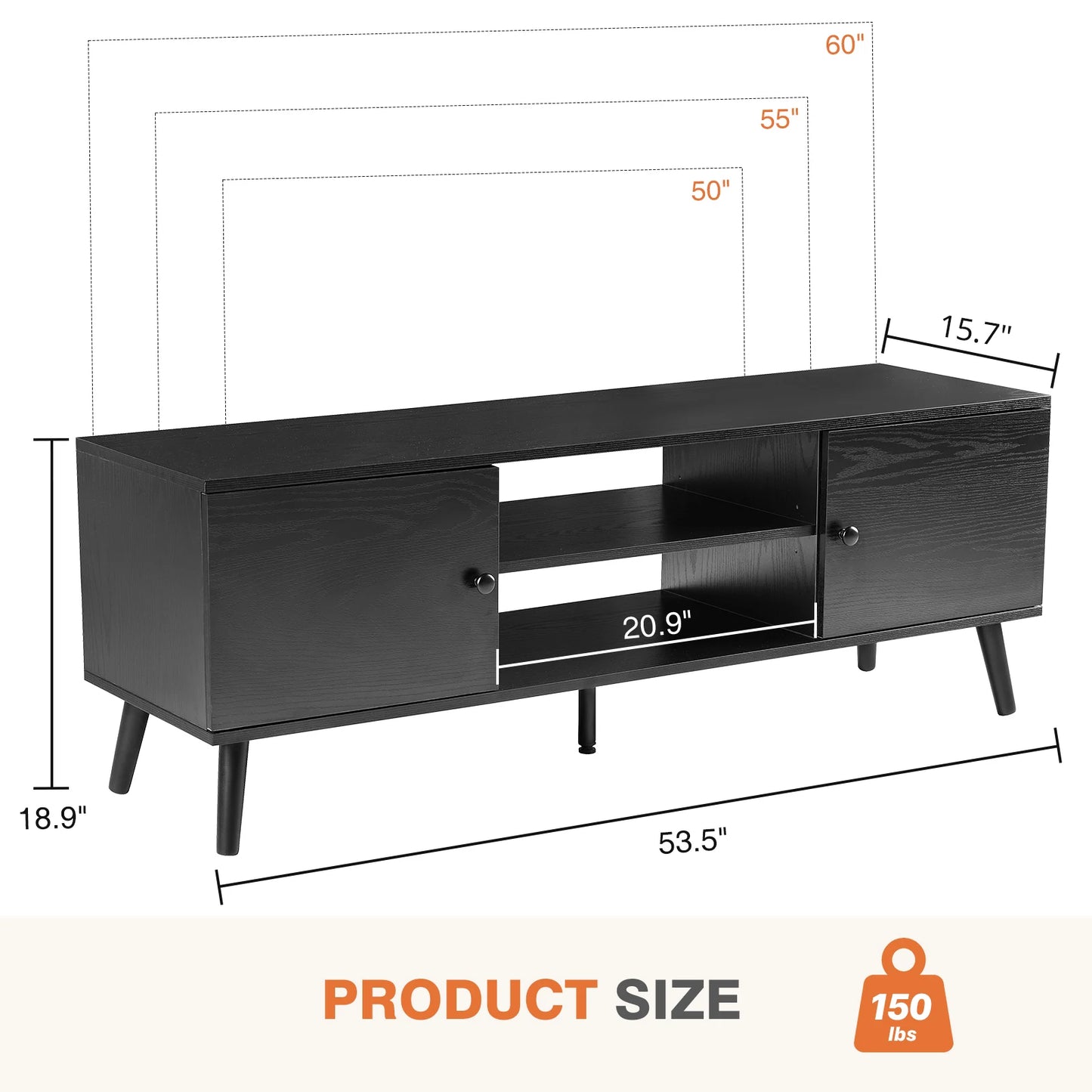 60" Wooden Fireplace Tv Stand Entertainment Center