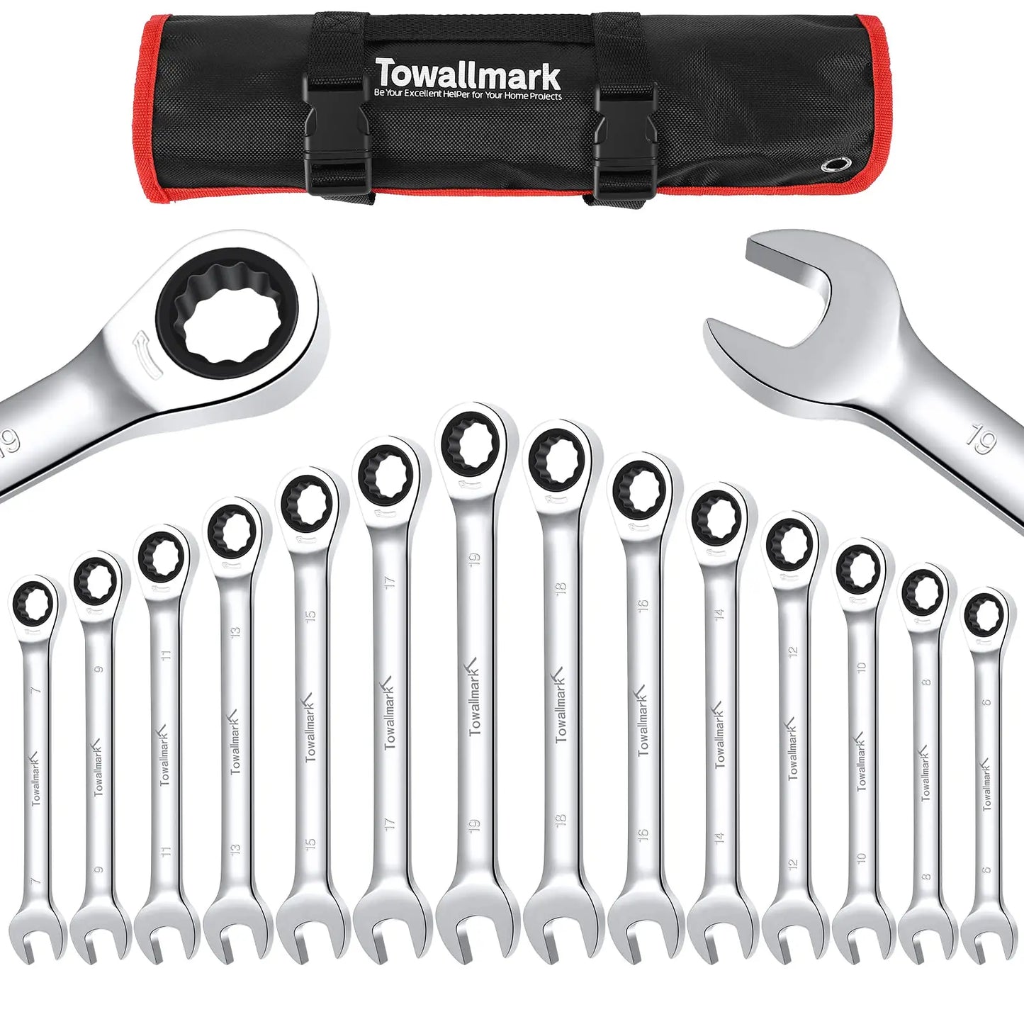 14-Piece Ratcheting Metric 6-19mm Wrench Set