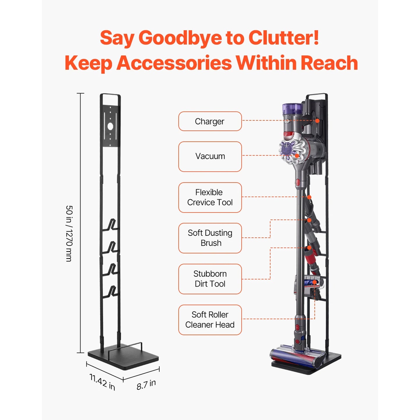 Dyson Vacuum Stand Compatible w/4 hooks