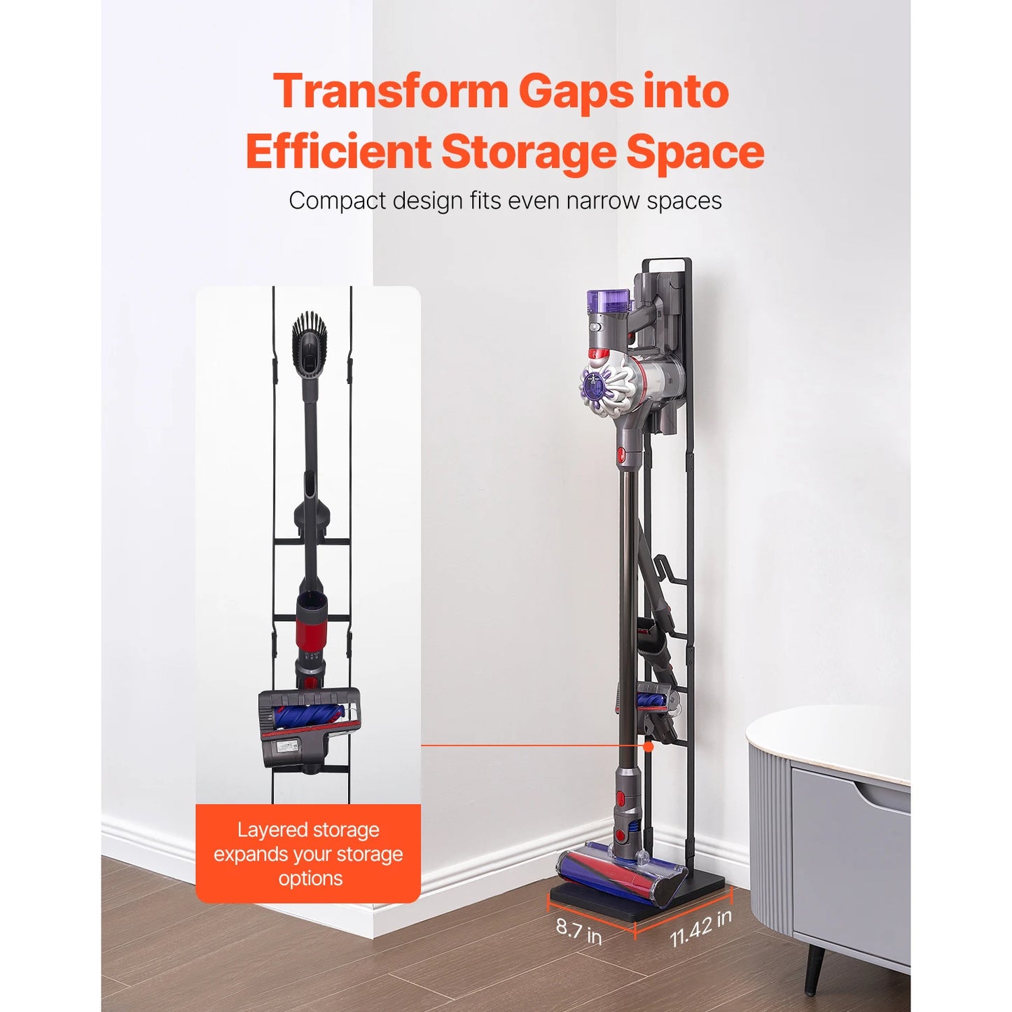 Dyson Vacuum Stand Compatible w/4 hooks