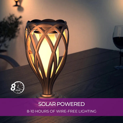 4-Piece Solar Pathway Torch Lights w/ Flickering Flame