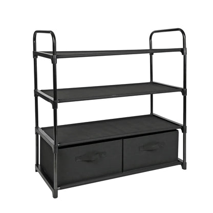 4 Shelf Closet Organizer w/ 2 Bins