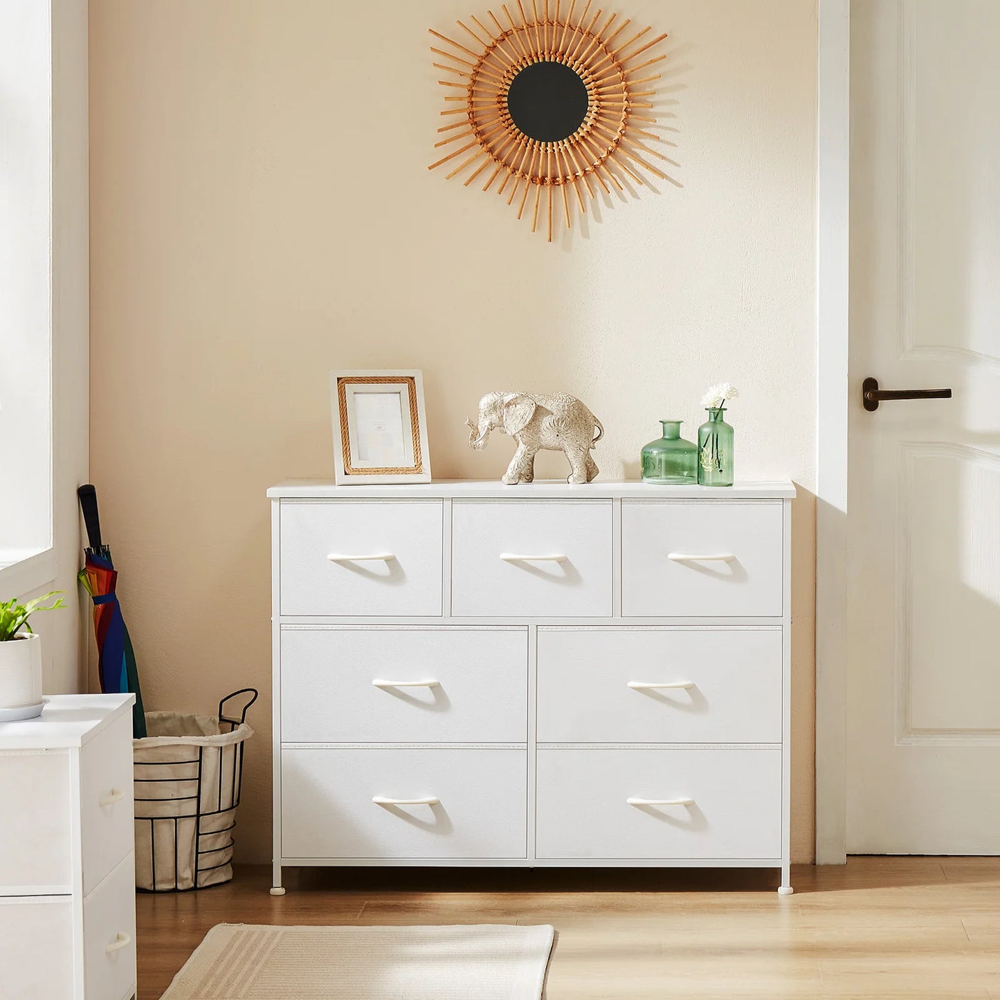 Dresser w/ 7 Fabric Organizer Storage Chest