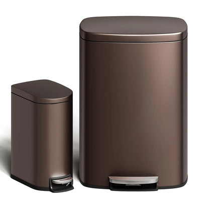 Stainless Steel Garbage Bins w/Removable Inner Buckets