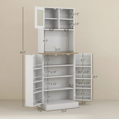 66.5" Tall Kitchen Pantry Storage Cabinet