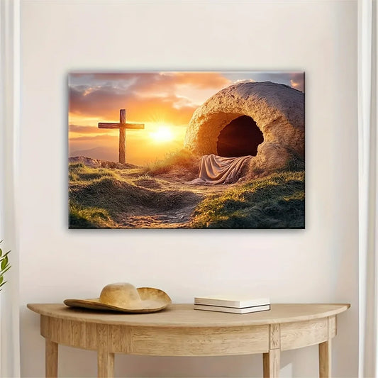 empty Tomb Jesus Resurrection art deco ccanvas wall painting 1.5" THICK