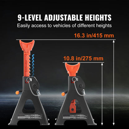 3/6 Ton Capacity  Car Locking Jack Stands