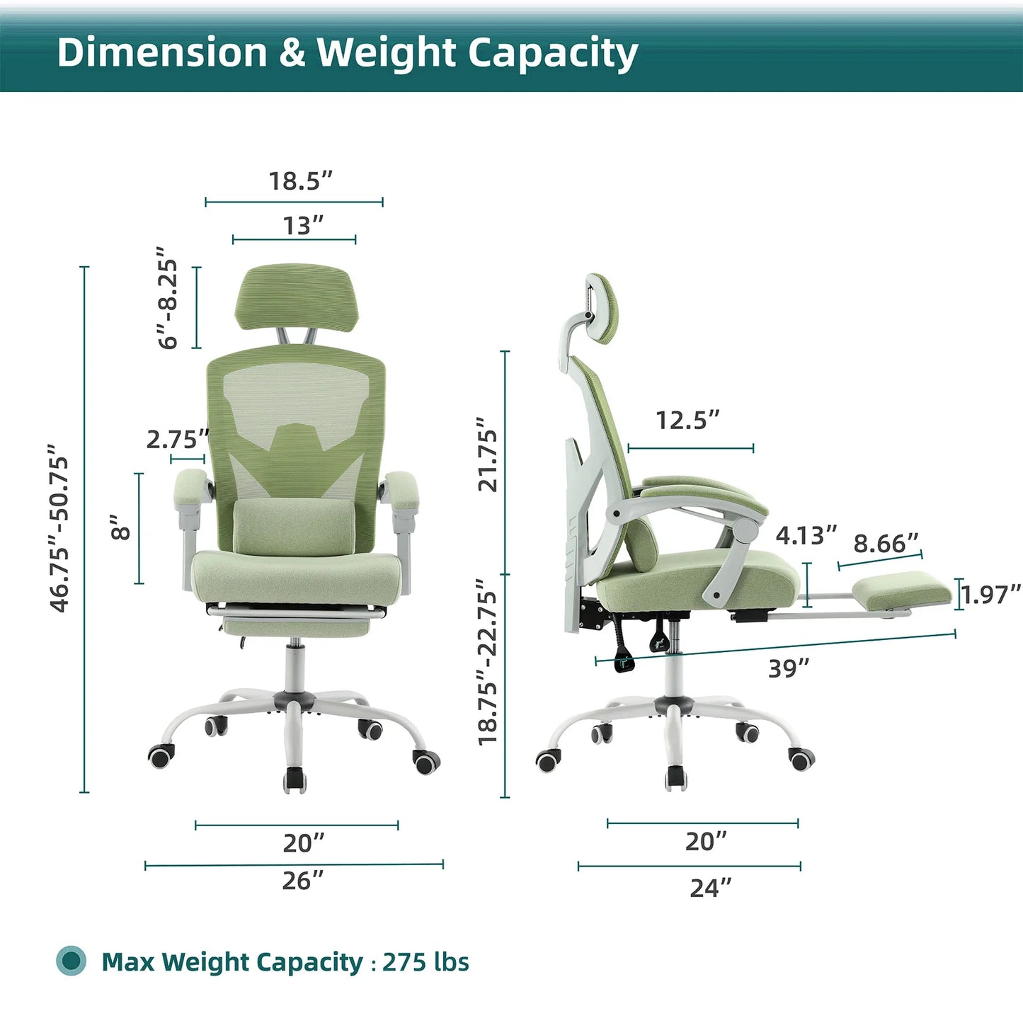 Ergonomic Reclining  Mesh Rocking Gaming Chair