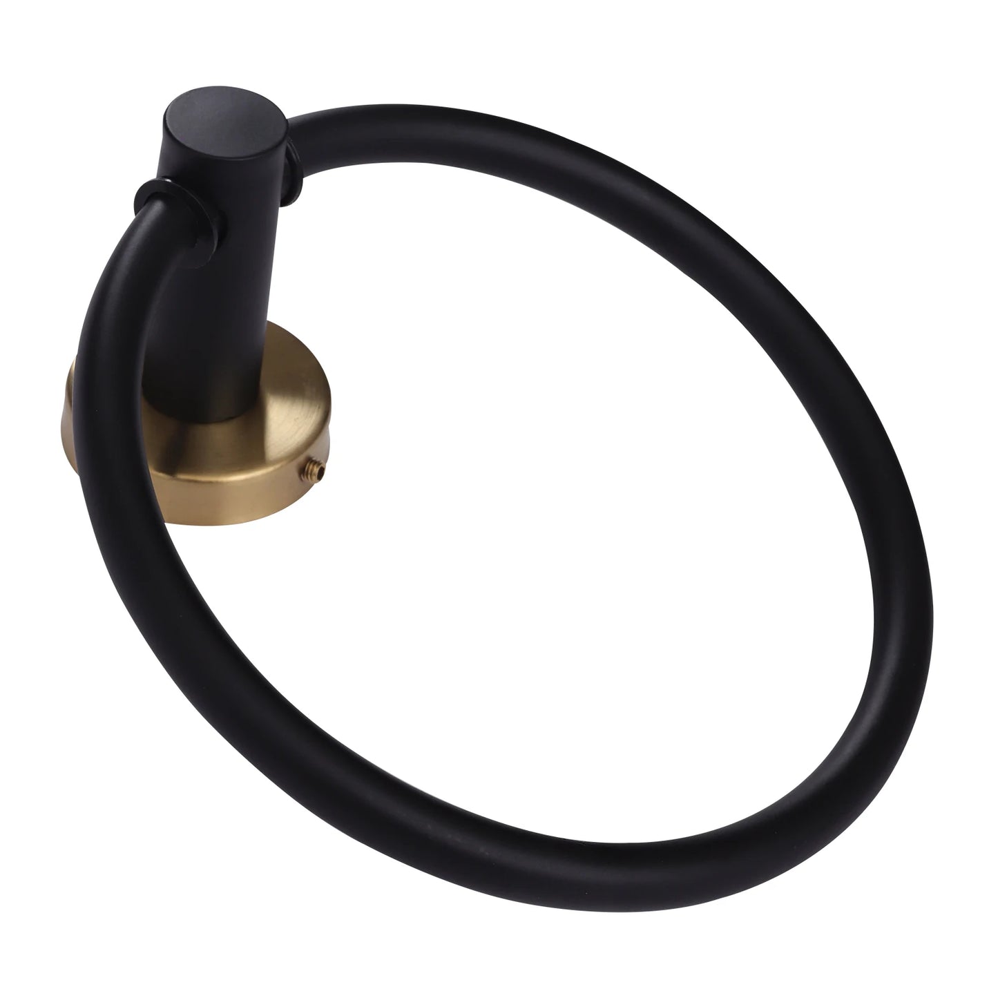 5-Piece Black & Gold Stainless Steel Wall Mounted Towel Rack Set