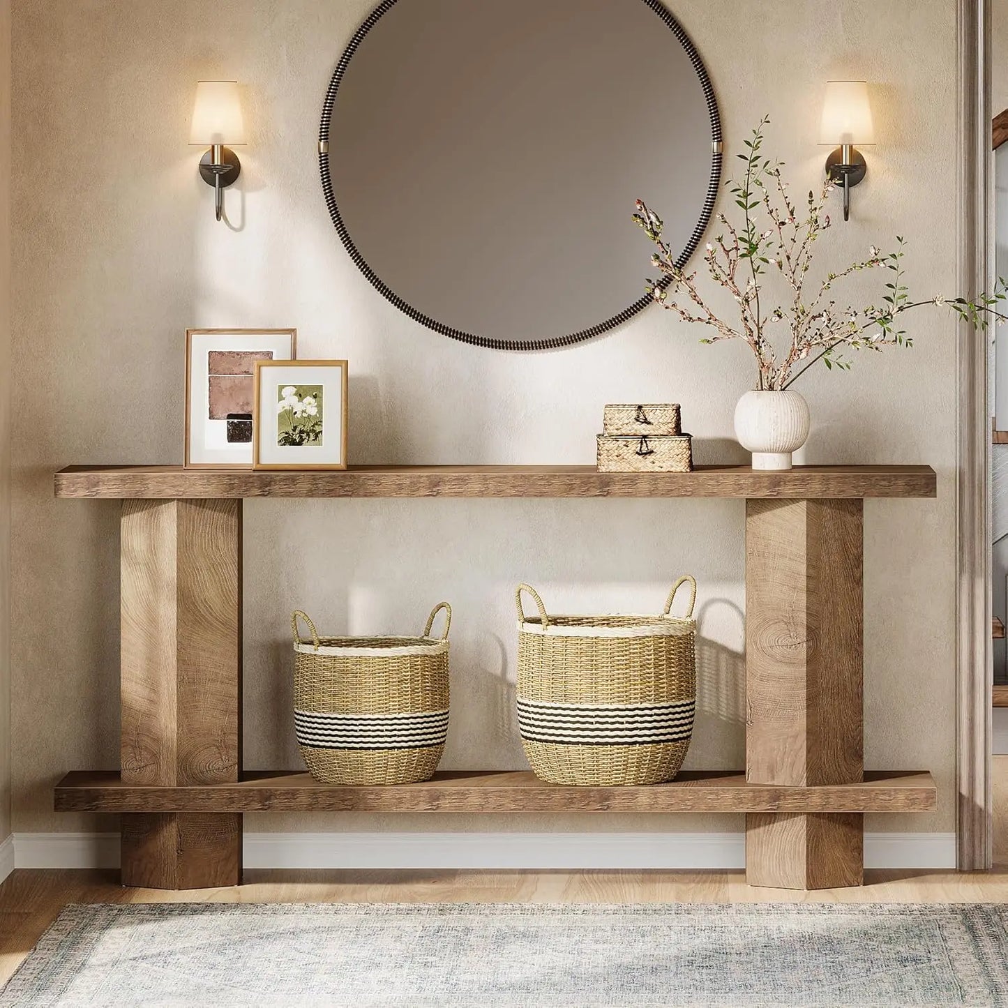 Wooden Console Sofa Table for Entryway, Living Room