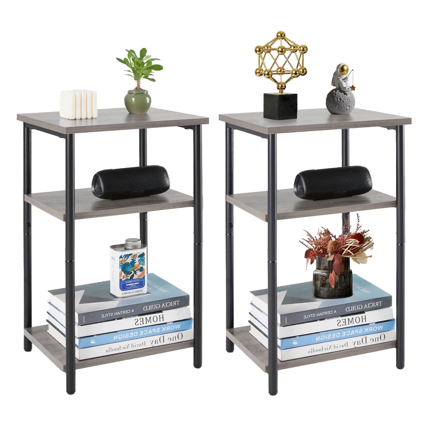 Steel Frame Small Nightstand, space saver