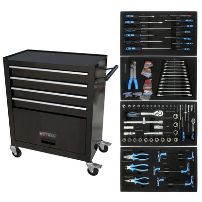 Rolling Metal Tool Chest with 4ea 20" Drawers, with Ball Bearing Drawer Slides