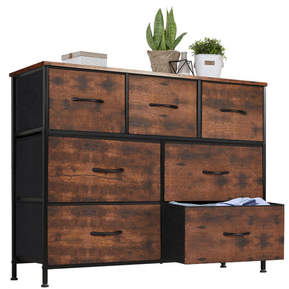 Dresser w/ 7 Fabric Organizer Storage Chest