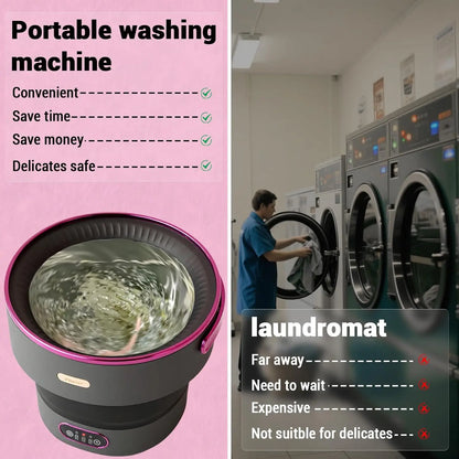 Foldable Mini Washer with 4 Modes