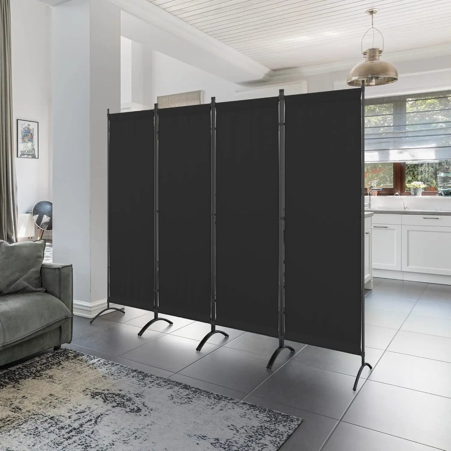 Folding Privacy Screens 4 Panel Partitions 88" Wall Dividers