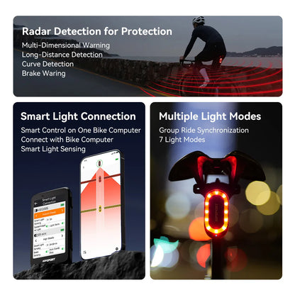 Waterproof RadarTail Light for Road Bike Safety