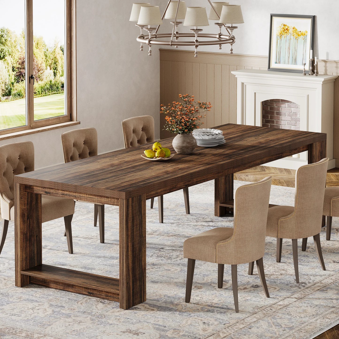 Modern Dining Table for 6-8 People,